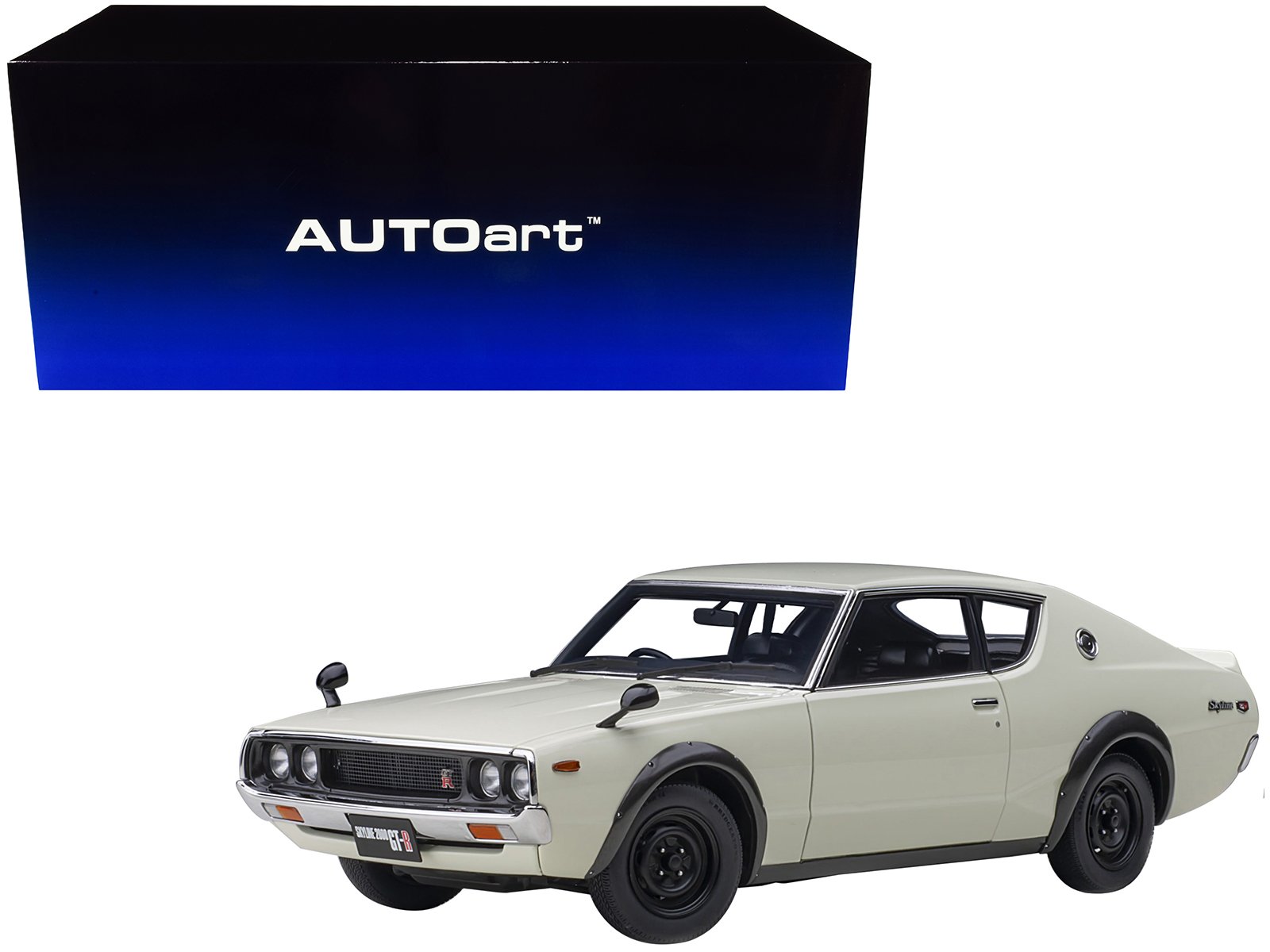 nissan skyline 2000gt r (kpgc110) rhd (right hand drive) white 1/18 model car by autoart nissan skyline 2000gt r (kpgc110) rhd (right hand drive) white 1/18 model car by autoart