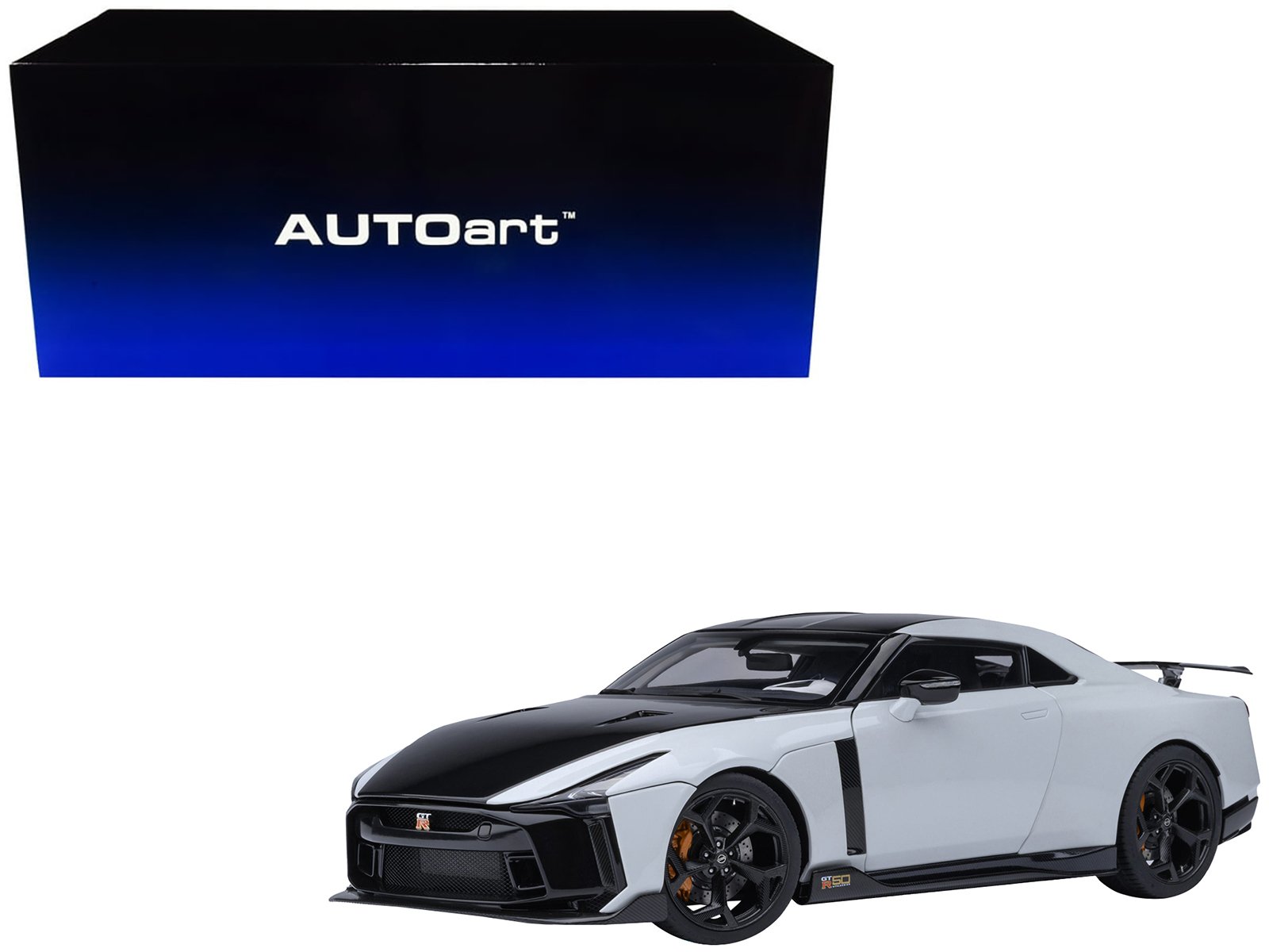 nissan gt r50 by italdesign black and white metallic 1/18 model car by autoart nissan gt r50 by italdesign black and white metallic 1/18 model car by autoart