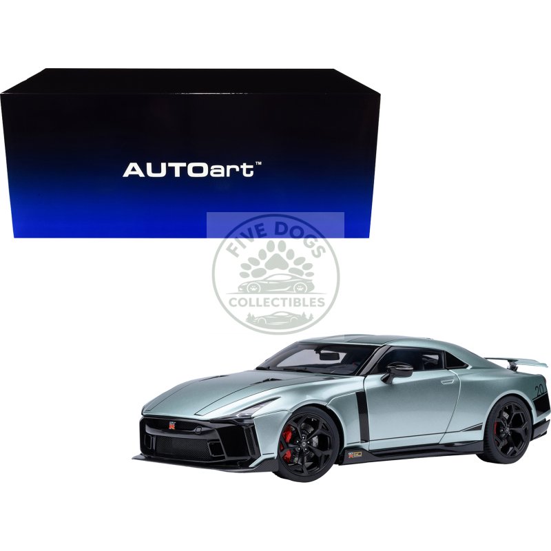 nissan gt r50 by italdesign green metallic and black 1/18 model car by autoart
