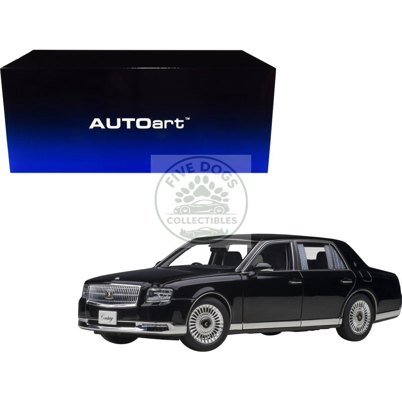 toyota century with curtains rhd (right hand drive) black special edition 1/18 model car by autoart