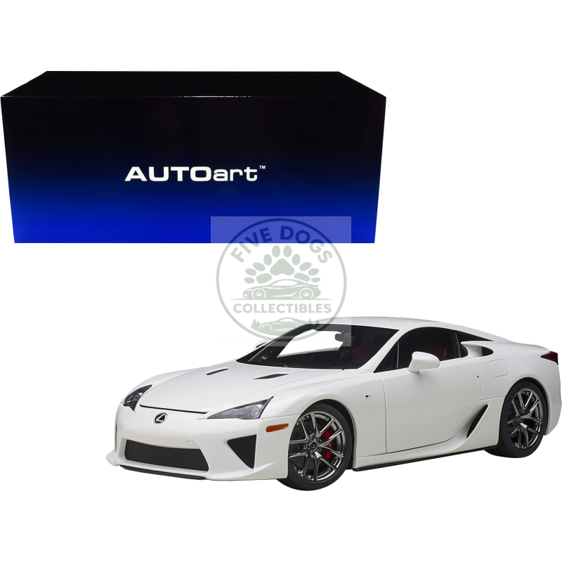 lexus lfa whitest white with red and black interior 1/18 model car by autoart