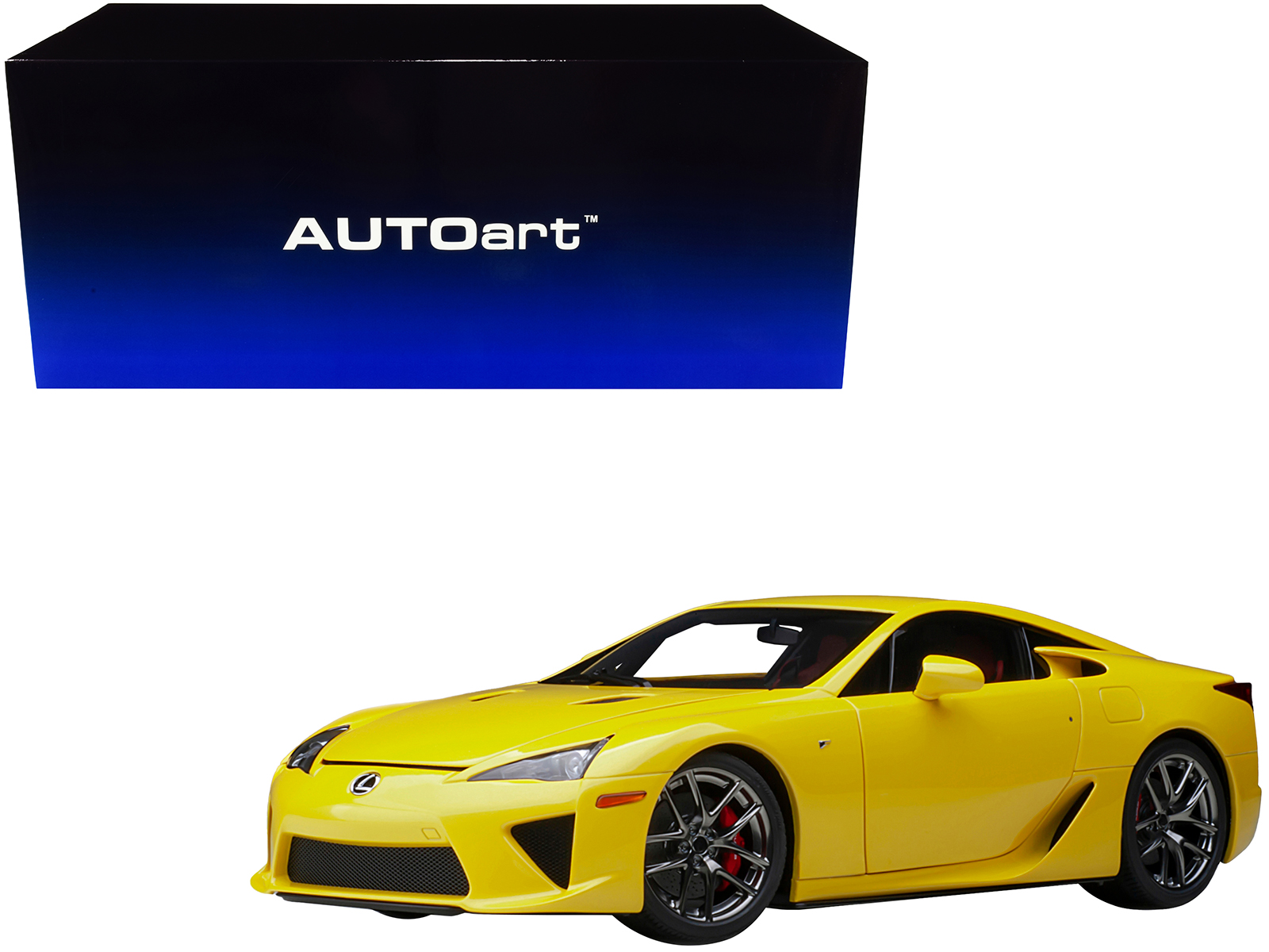lexus lfa pearl yellow with red and black interior 1/18 model car by autoart lexus lfa pearl yellow with red and black interior 1/18 model car by autoart
