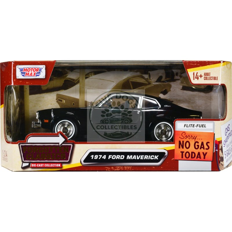 1974 ford maverick black "forgotten classics" series 1/24 diecast model car by motormax