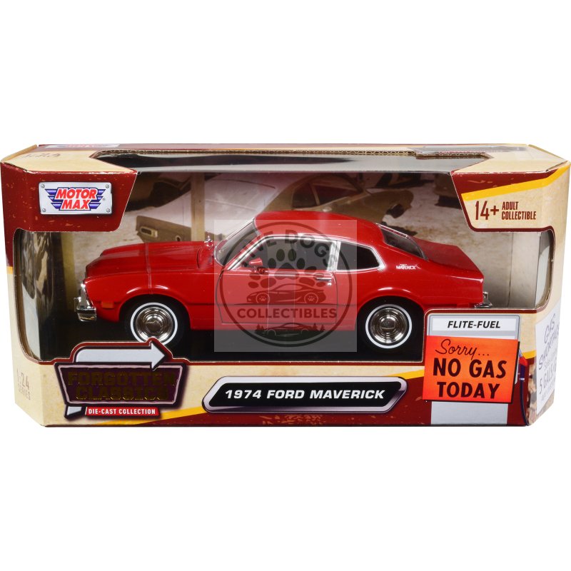 1974 ford maverick red "forgotten classics" series 1/24 diecast model car by motormax