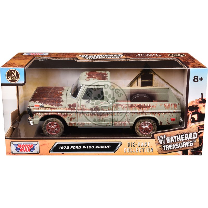 1972 ford f 100 pickup truck beige (rusted) "weathered treasures" series 1/24 diecast model car by motormax