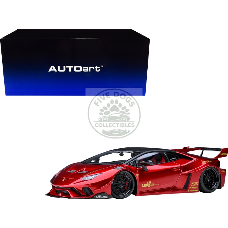 lamborghini huracan gt "lb silhouette works" hyper red metallic with black top 1/18 model car by autoart