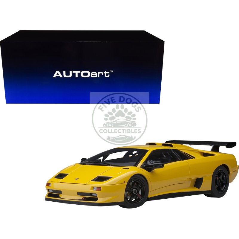 lamborghini diablo sv r superfly yellow 1/18 model car by autoart