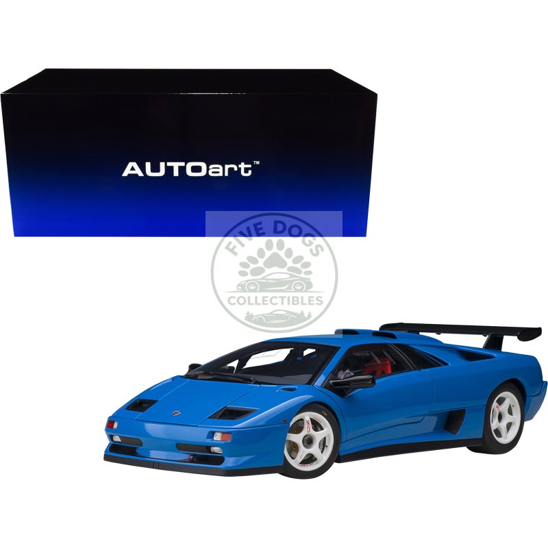 lamborghini diablo sv r blu le mans blue 1/18 model car by autoart