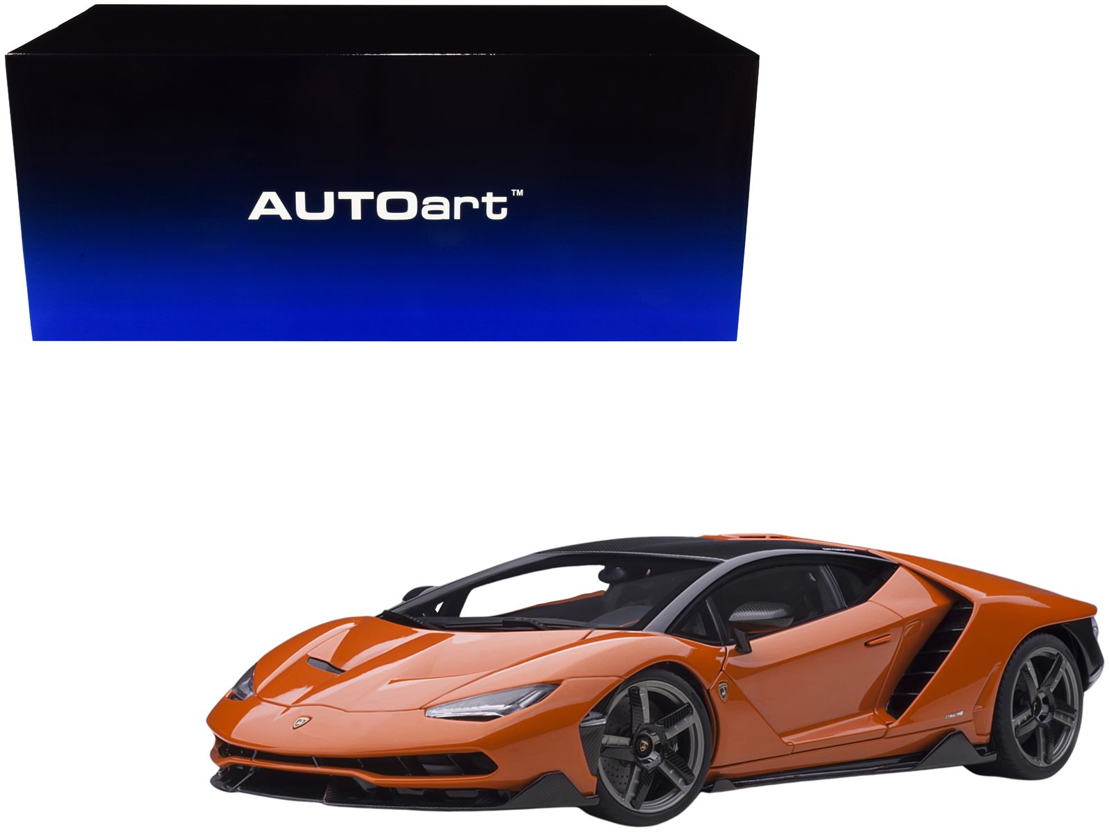 lamborghini centenario arancio argos / pearl orange with carbon top 1/18 model car by autoart lamborghini centenario arancio argos / pearl orange with carbon top 1/18 model car by autoart