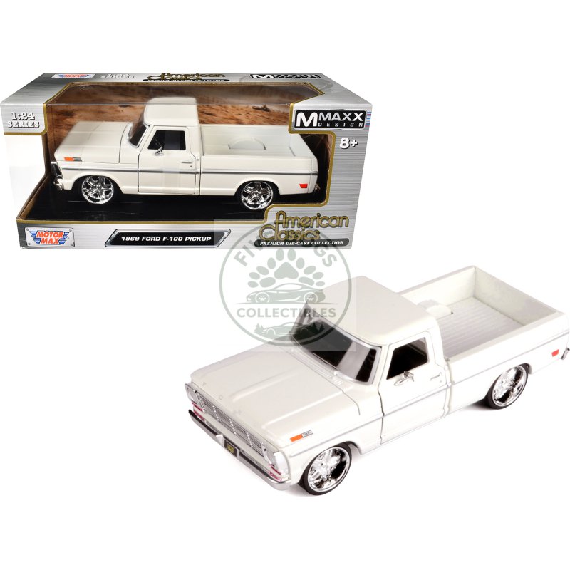 1969 ford f 100 pickup truck cream "maxx design" series 1/24 diecast model car by motormax
