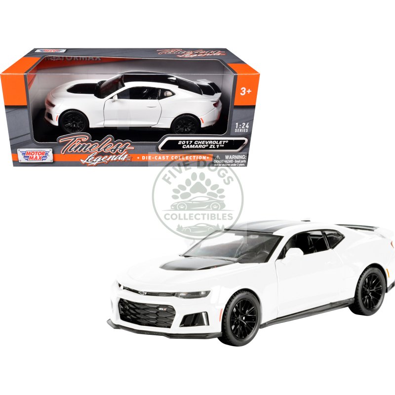 2017 chevrolet camaro zl1 white 1/24 diecast model car by motormax