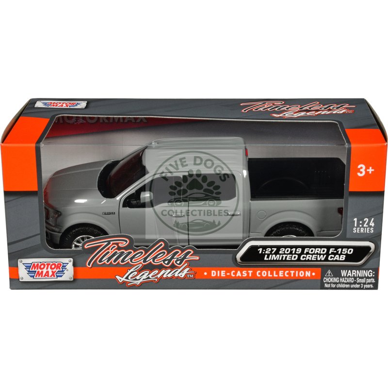 2019 ford f 150 limited crew cab pickup truck gray "timeless legends" series 1/24 1/27 diecast model car by motormax