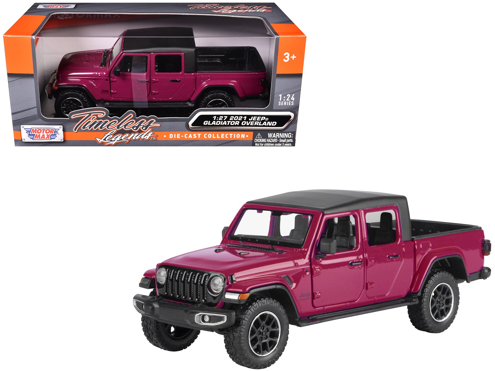 2021 jeep gladiator overland pickup truck purple with matt black top 1/24 diecast model car by motormax 2021 jeep gladiator overland pickup truck purple with matt black top 1/24 diecast model car by motormax