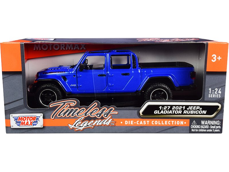 2021 jeep gladiator rubicon (open top) pickup truck blue 1/24 1/27 diecast model car by motormax 2021 jeep gladiator rubicon (open top) pickup truck blue 1/24 1/27 diecast model car by motormax