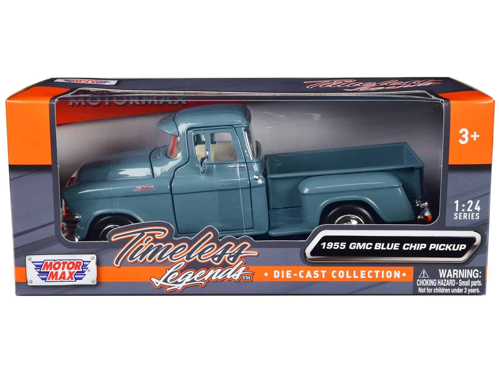 1955 GMC Blue Chip Pickup Vintage 1955 GMC Blue Chip Pickup die-cast model toy.