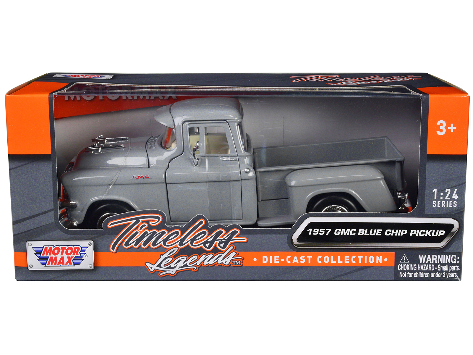 1957 gmc blue chip pickup truck gray "timeless legends" series 1/24 diecast model car by motormax 1957 gmc blue chip pickup truck gray "timeless legends" series 1/24 diecast model car by motormax