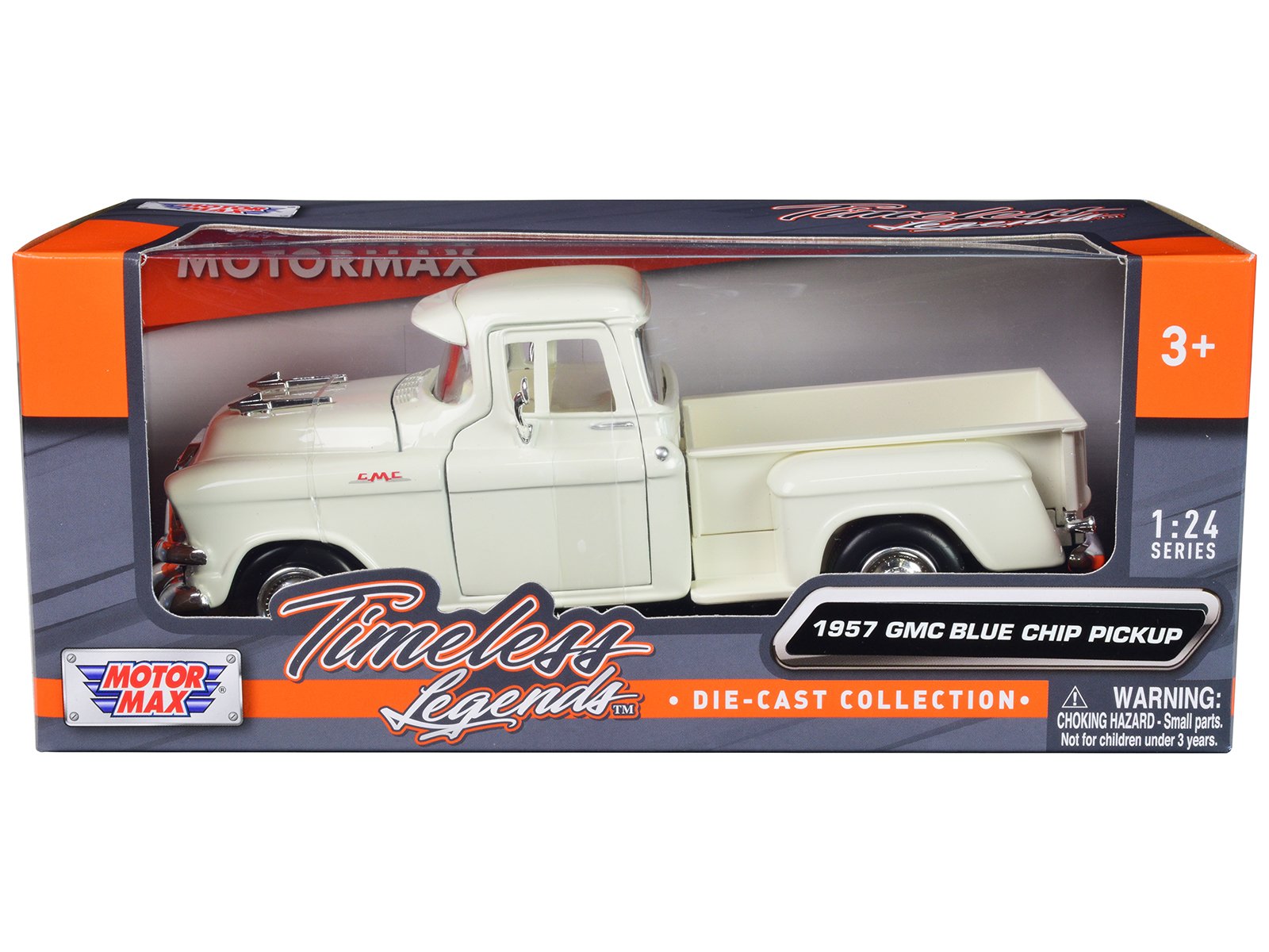 1957 gmc blue chip pickup truck white "timeless legends" series 1/24 diecast model car by motormax 1957 gmc blue chip pickup truck white "timeless legends" series 1/24 diecast model car by motormax