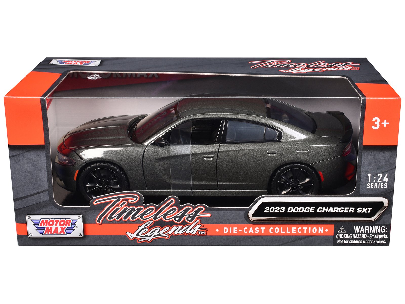2023 dodge charger sxt gray metallic "timeless legends" series 1/24 diecast model car by motormax 2023 dodge charger sxt gray metallic "timeless legends" series 1/24 diecast model car by motormax