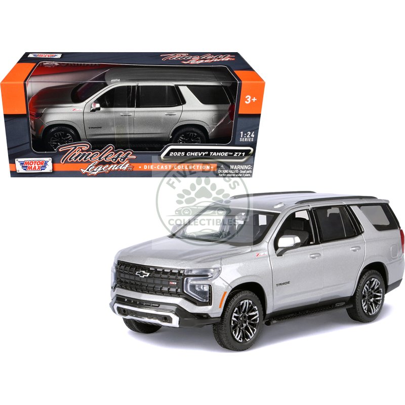 2025 chevrolet tahoe z71 gray metallic "timeless legends" series 1/24 diecast model car by motormax