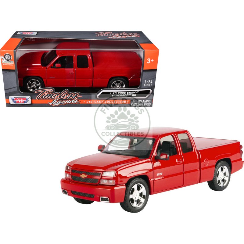 2006 chevrolet silverado ss pickup truck red "timeless legends" series 1/25 diecast model car by motormax