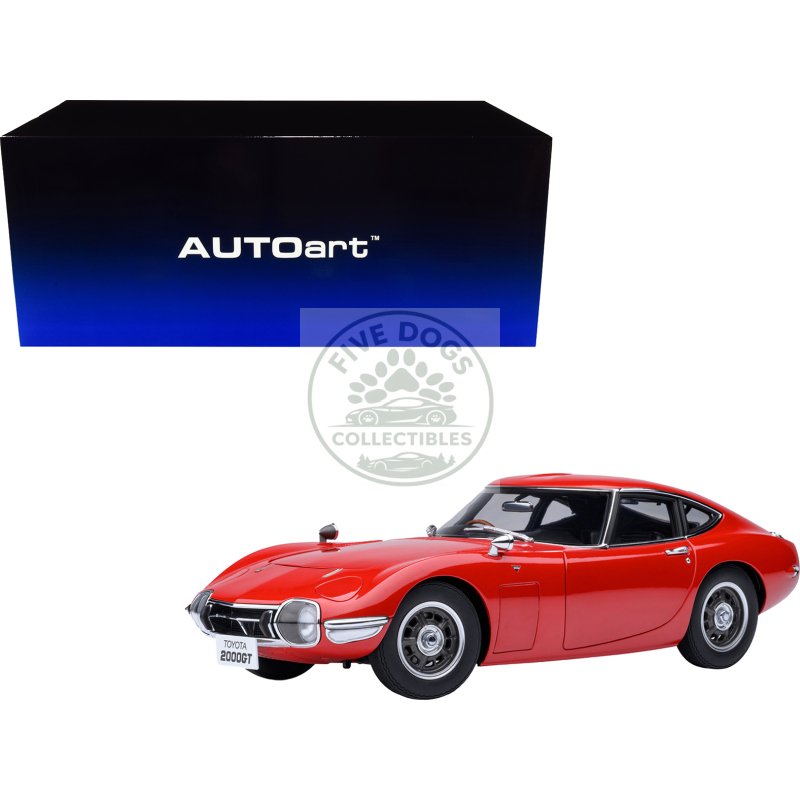 1967 toyota 2000gt rhd (right hand drive) red 1/18 model car by autoart