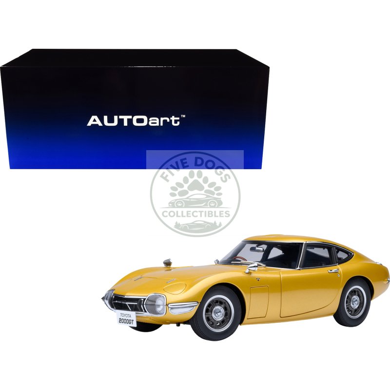 1967 toyota 2000gt rhd (right hand drive) gold metallic 1/18 model car by autoart