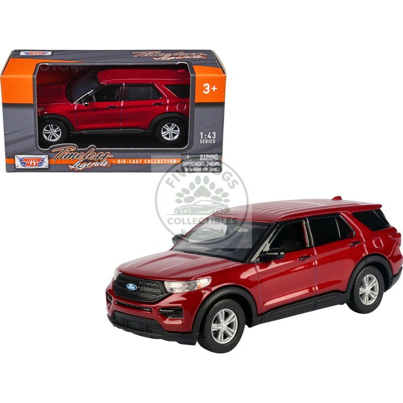 2023 ford explorer red metallic "timeless legends" series 1/43 diecast model car by motormax