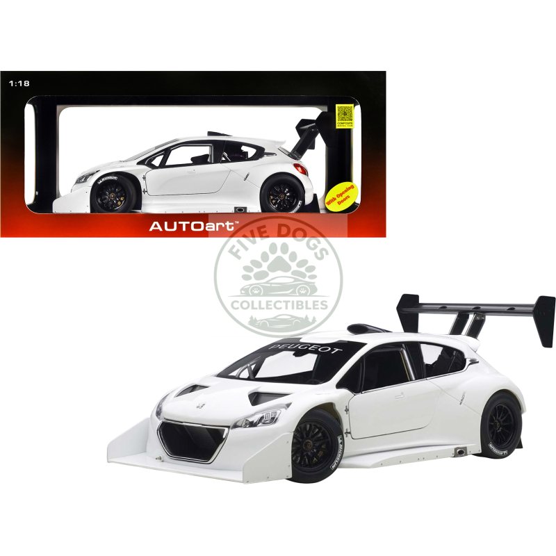 2013 peugeot 208 t16 pikes peak race car plain white version 1/18 model car by autoart