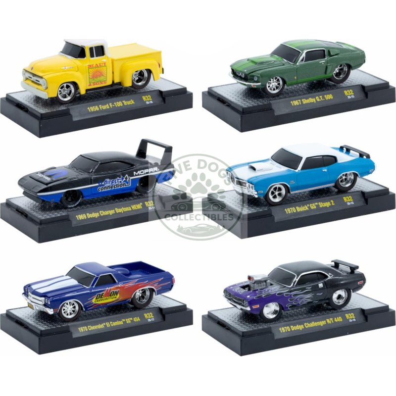 "ground pounders" 6 cars set release 32 in display cases limited edition 1/64 diecast model cars by m2 machines