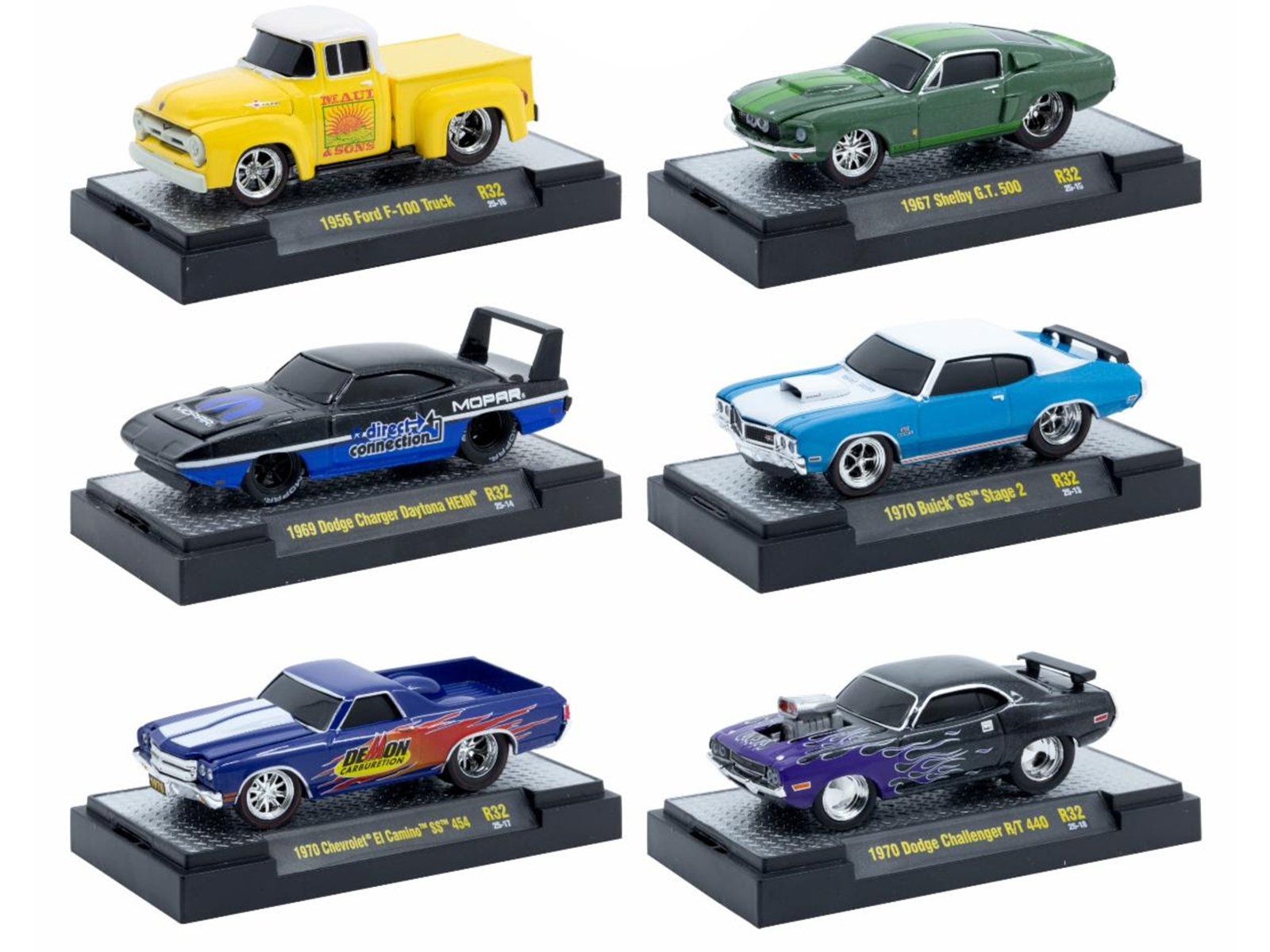 "ground pounders" 6 cars set release 32 in display cases limited edition 1/64 diecast model cars by m2 machines "ground pounders" 6 cars set release 32 in display cases limited edition 1/64 diecast model cars by m2 machines
