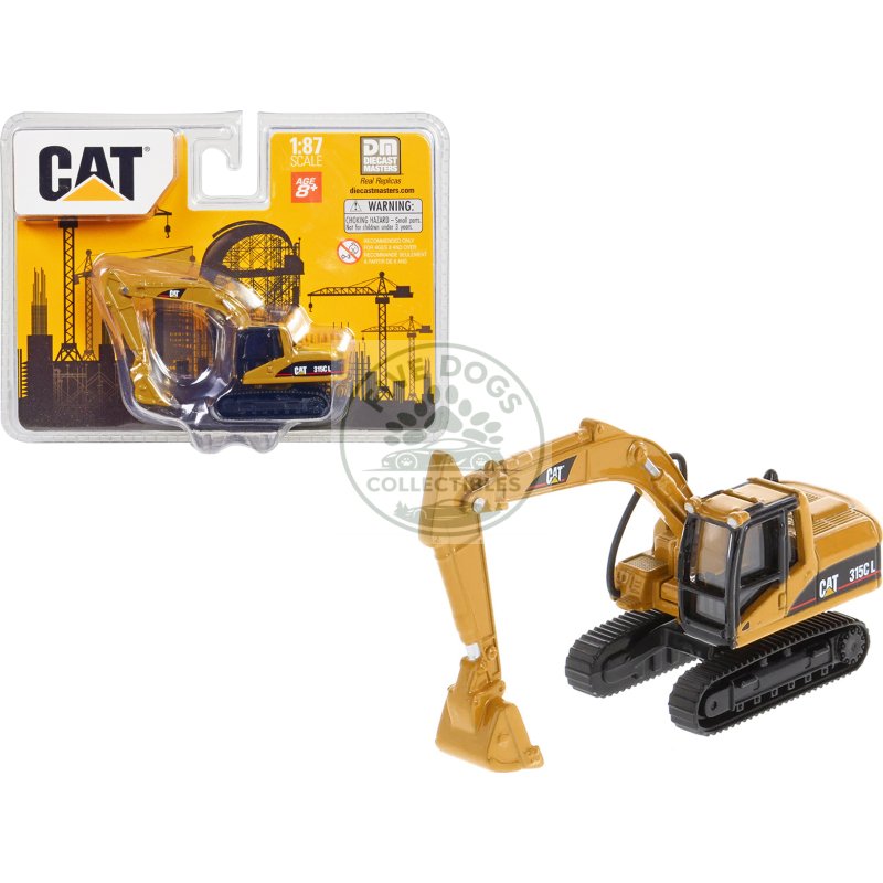 cat caterpillar 315c l hydraulic excavator yellow 1/87 (ho) diecast model by diecast masters