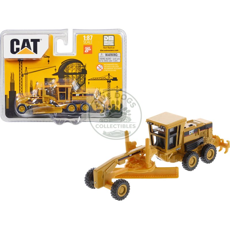 cat caterpillar 163h motor grader yellow 1/87 (ho) diecast model by diecast masters