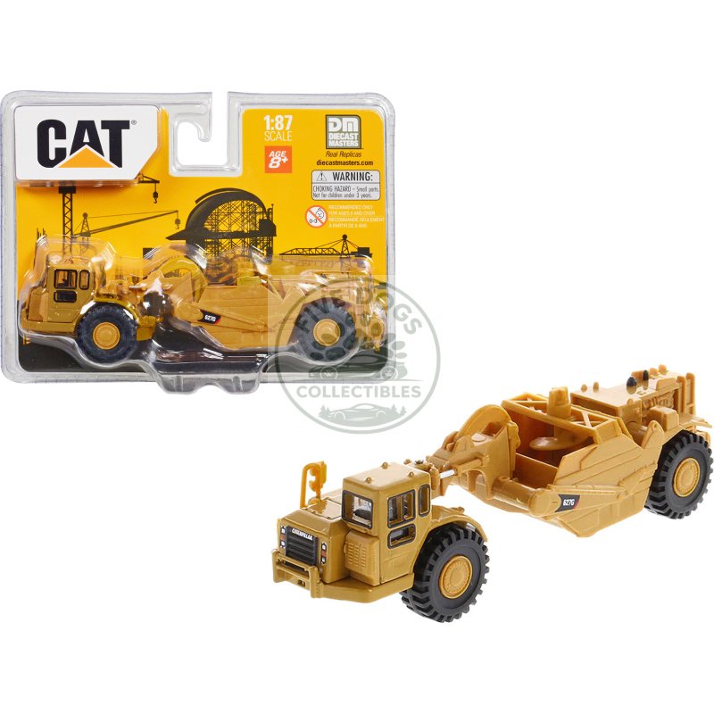 cat caterpillar 627g auger scraper yellow 1/87 (ho) diecast model by diecast masters