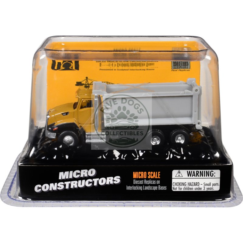 cat caterpillar ct660 dump truck yellow "micro constructor" series diecast model by diecast masters