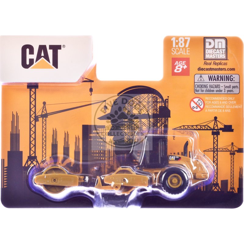 cat caterpillar cs56 roller with interchangeable front attachment yellow 1/87 (ho) diecast model by diecast masters