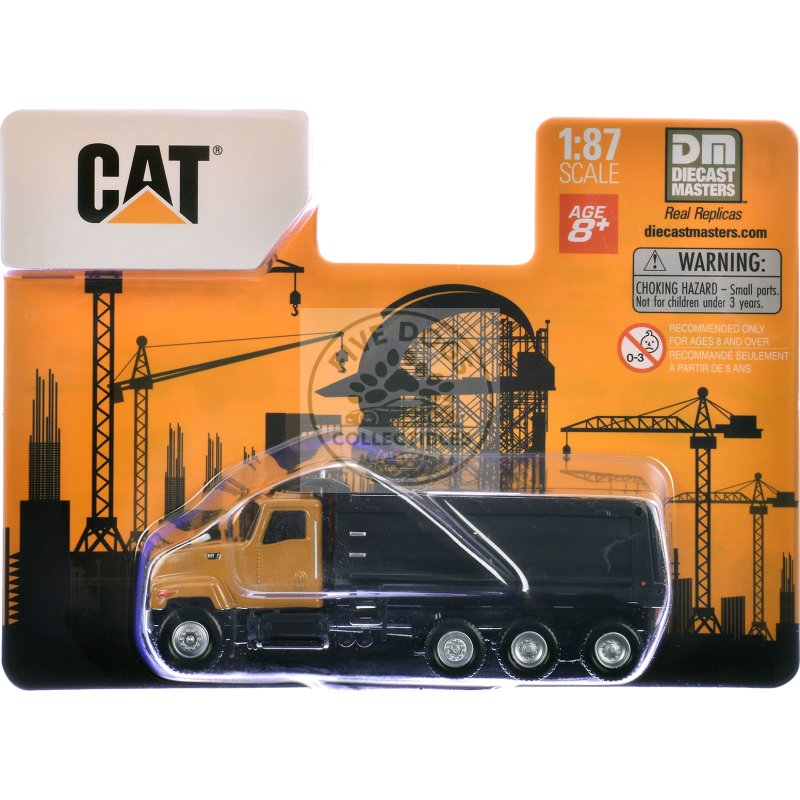 cat caterpillar ct681 dump truck yellow 1/87 (ho) diecast model by diecast masters