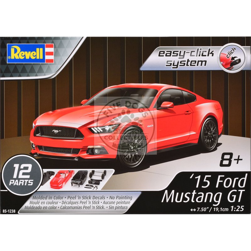 level 2 easy click model kit 2015 ford mustang gt 1/25 scale model by revell