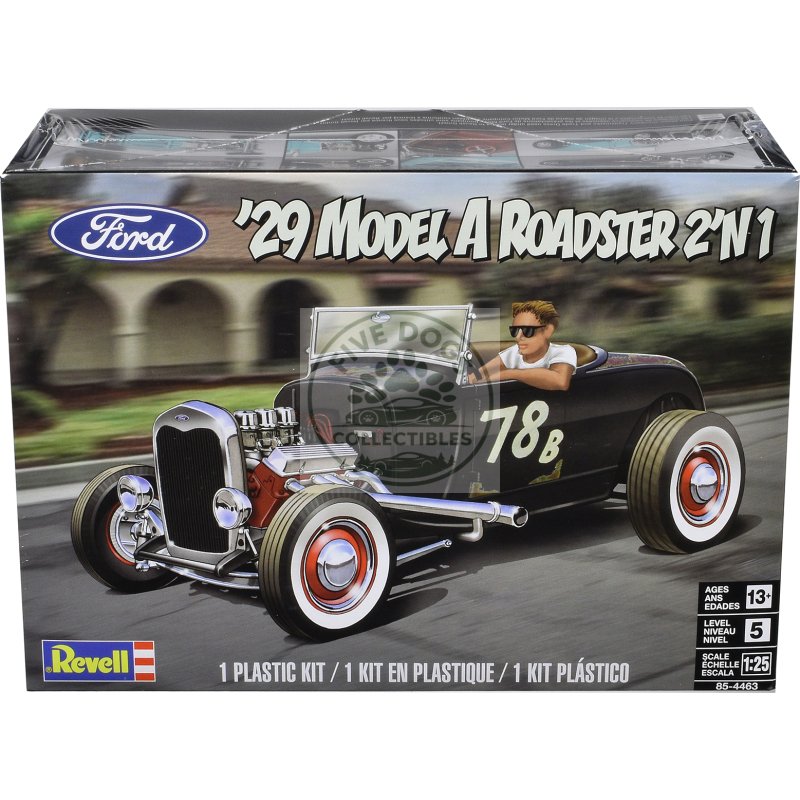 level 5 model kit 1929 ford model a roadster 2 in 1 kit 1/25 scale model by revell