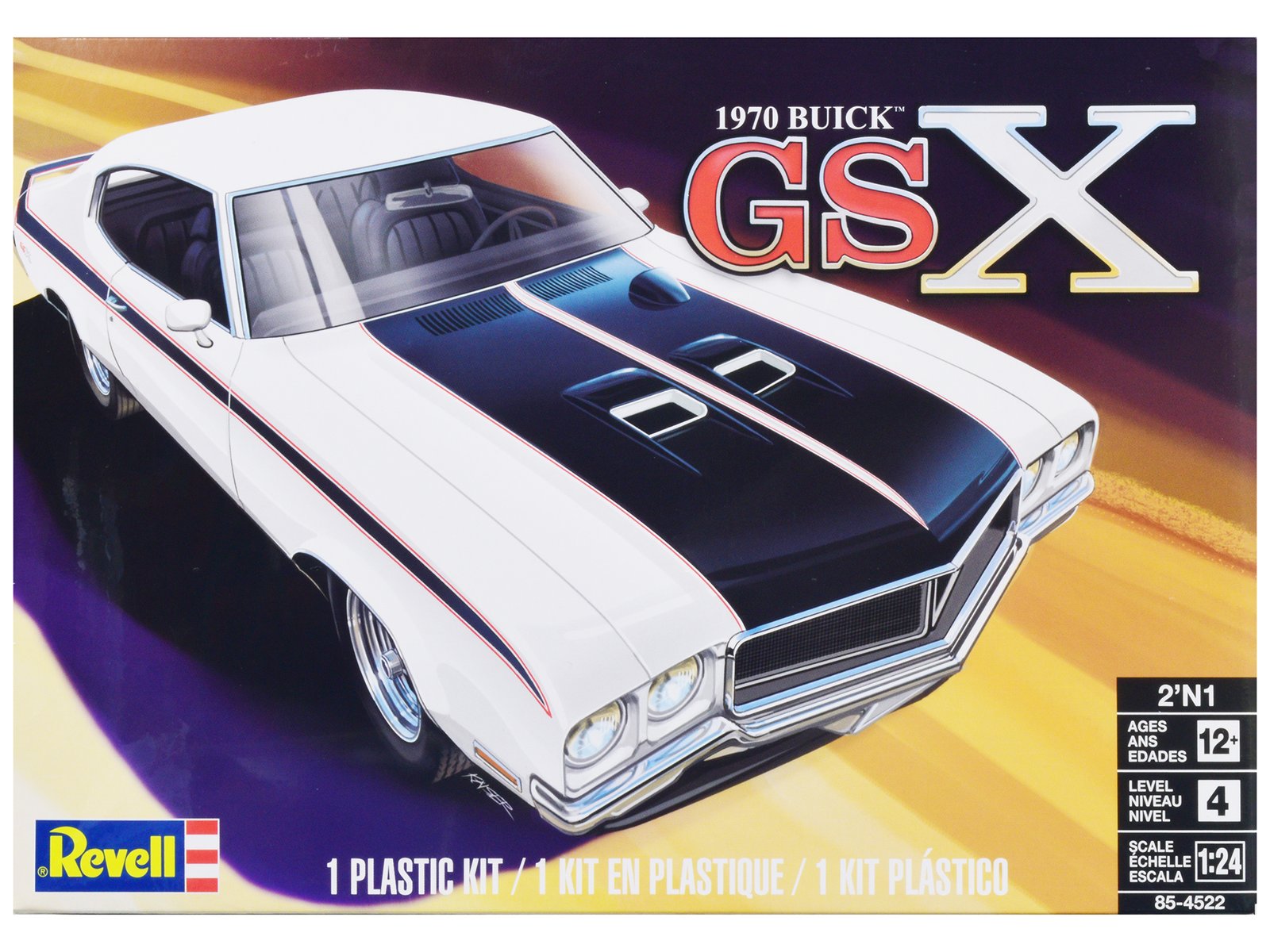 level 4 model kit 1970 buick gsx 2 in 1 kit 1/24 scale model by revell level 4 model kit 1970 buick gsx 2 in 1 kit 1/24 scale model by revell