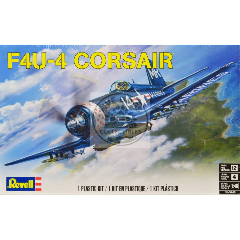 level 4 model kit vought f4u 4 corsair fighter aircraft 1/48 scale model by revell
