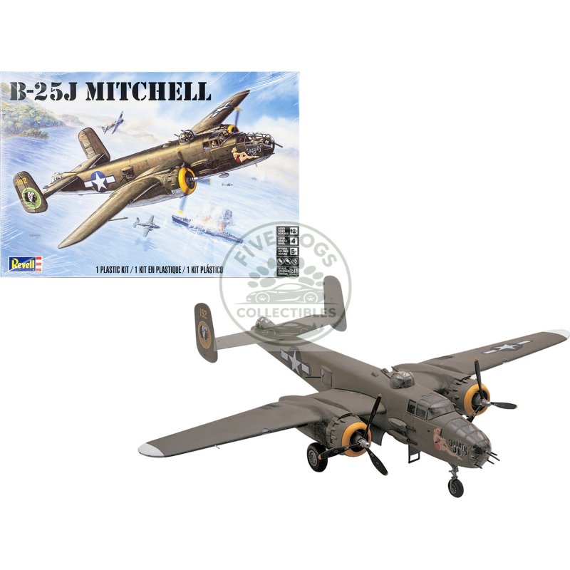 level 4 model kit b 25j mitchell medium bomber plane 1/48 scale model by revell