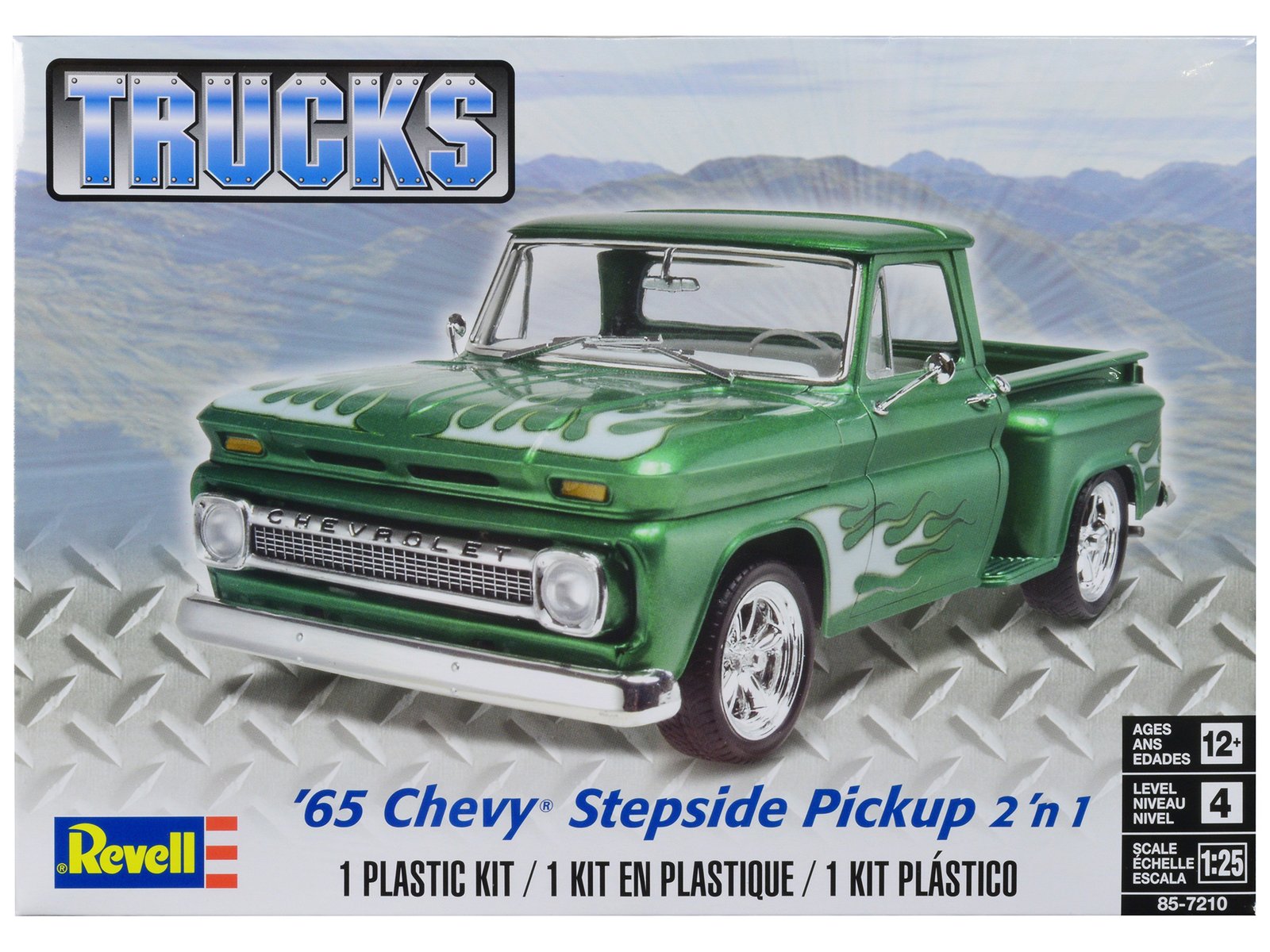 level 4 model kit 1965 chevrolet stepside pickup truck 2 in 1 kit 1/25 scale model by revell level 4 model kit 1965 chevrolet stepside pickup truck 2 in 1 kit 1/25 scale model by revell