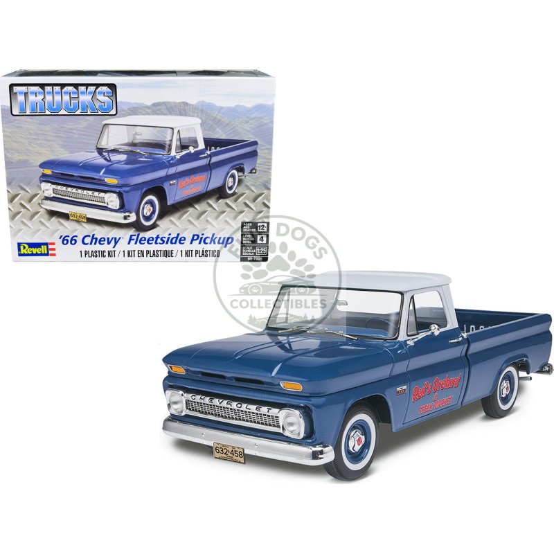level 4 model kit 1966 chevrolet fleetside pickup truck 1/25 scale model by revell