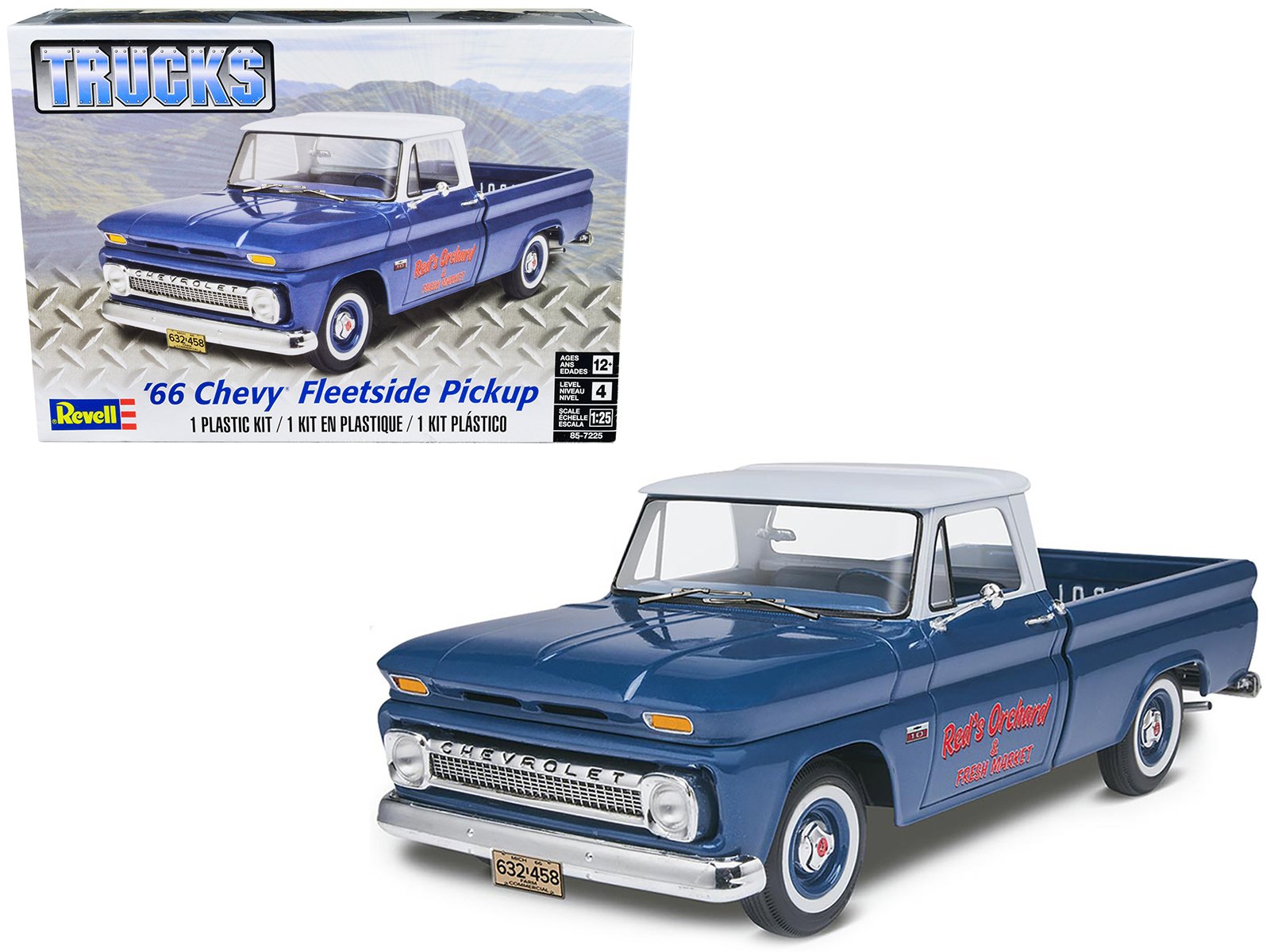 level 4 model kit 1966 chevrolet fleetside pickup truck 1/25 scale model by revell level 4 model kit 1966 chevrolet fleetside pickup truck 1/25 scale model by revell