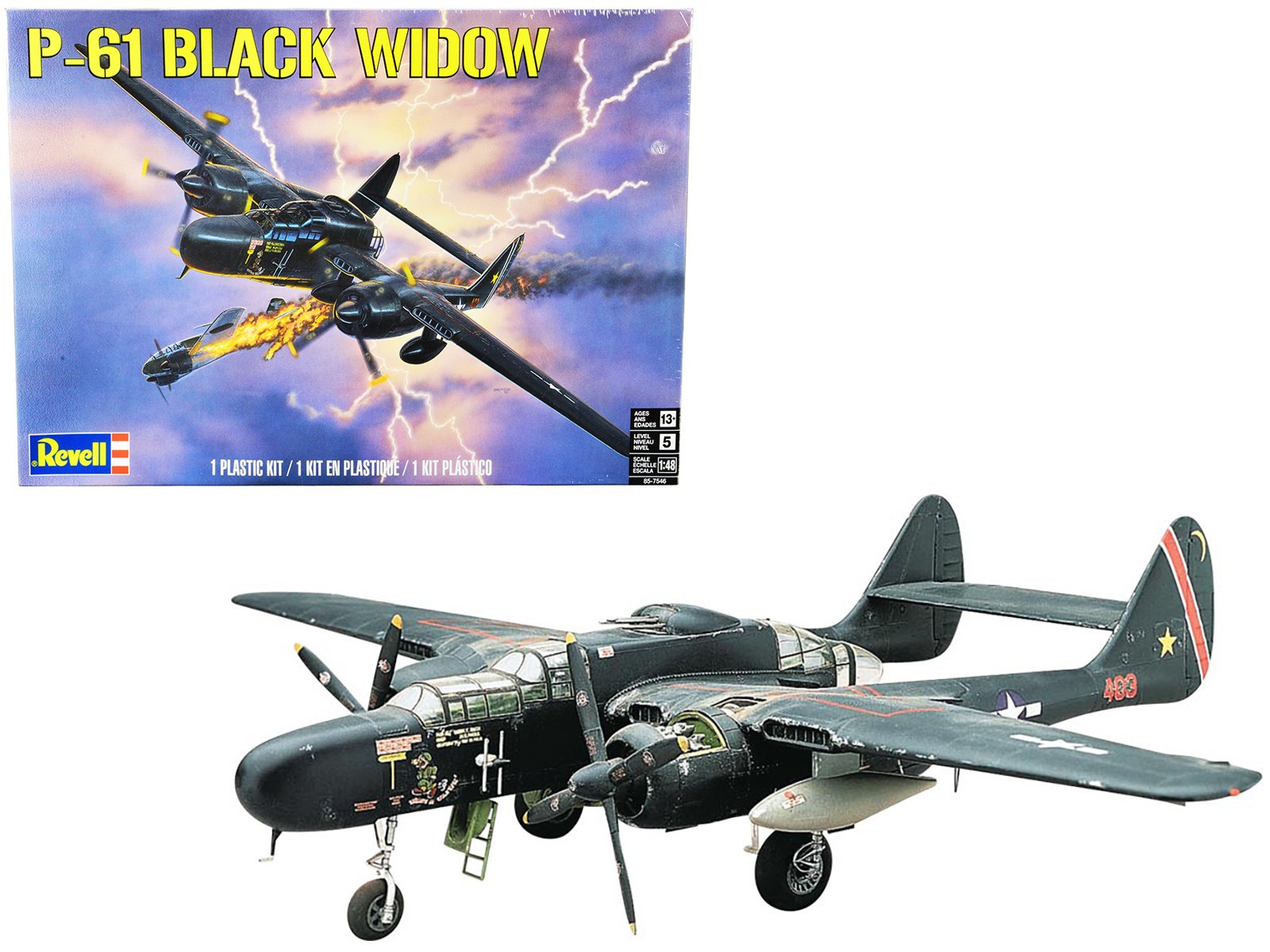 level 5 model kit p 61 black widow fighter plane 1/48 scale model by revell level 5 model kit p 61 black widow fighter plane 1/48 scale model by revell