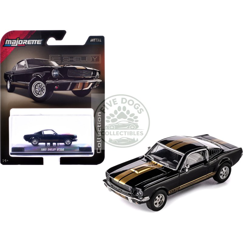 1965 shelby gt350 black with gold stripes "collection" series 1/64 diecast model car by majorette