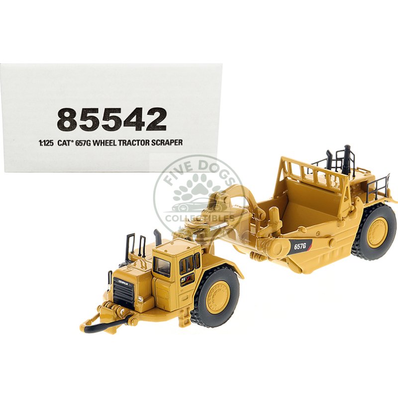 cat caterpillar 657g wheeled scraper tractor "high line" series 1/125 diecast model by diecast masters