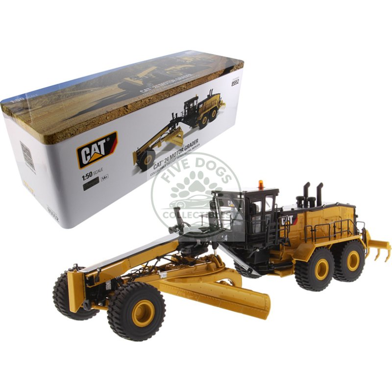 cat caterpillar 24 motor grader with operator high line series 1/50 diecast model by diecast masters