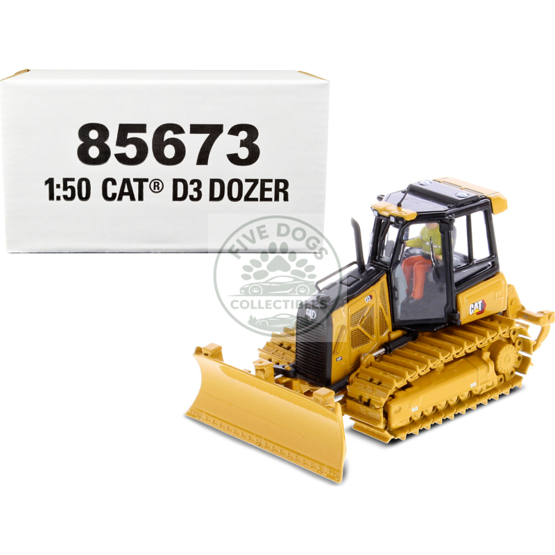 cat caterpillar d3 track type dozer with operator "high line" series 1/50 diecast model by diecast masters