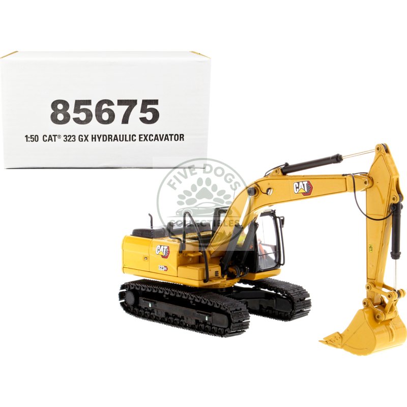 cat caterpillar 323 gx hydraulic excavator with operator "high line" series 1/50 diecast model by diecast masters